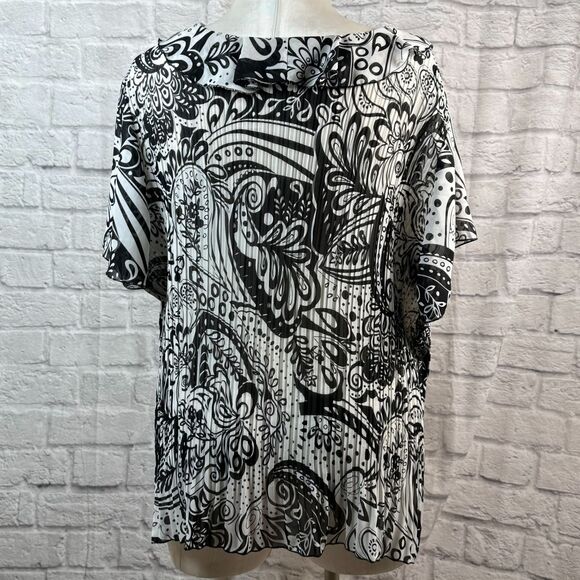 New York City Design Separates Sheer Blouse Women's 4XL Plus Size Paisley Shirt - Picture 4 of 7